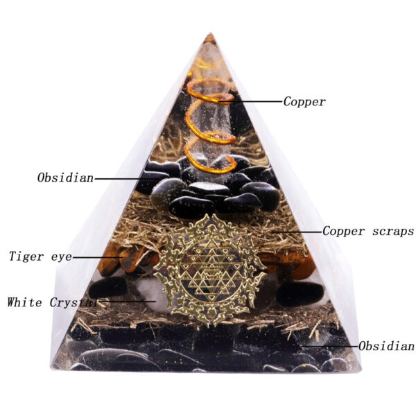 Reiki Pyramid~Natural Obsidian Orgone Pyramid Reiki Healing Metaphysical Crystal Chakra Balancing Energy Generator Emf Protector