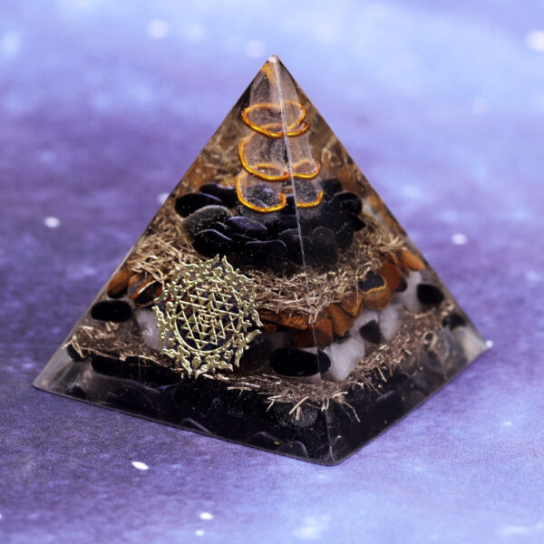 Reiki Pyramid~Natural Obsidian Orgone Pyramid Reiki Healing Metaphysical Crystal Chakra Balancing Energy Generator Emf Protector