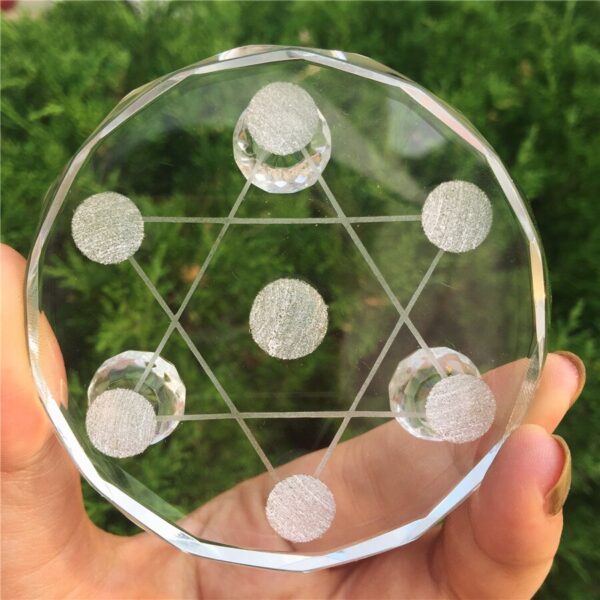 Crystal Healing~Natural Obsidian seven star array Feng shui Obsidian Crystal Ball Decoration home furnishing articles