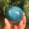 Crystal Healing~Natural blue apatite stone sphere crystal Quartz  Mineral reiki healing ball home decoration gift 50mm