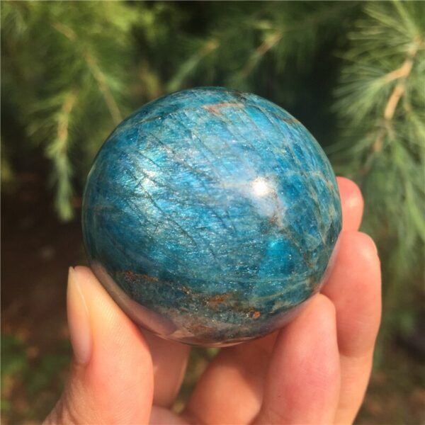 Crystal Healing~Natural blue apatite stone sphere crystal Quartz  Mineral reiki healing ball home decoration gift 50mm