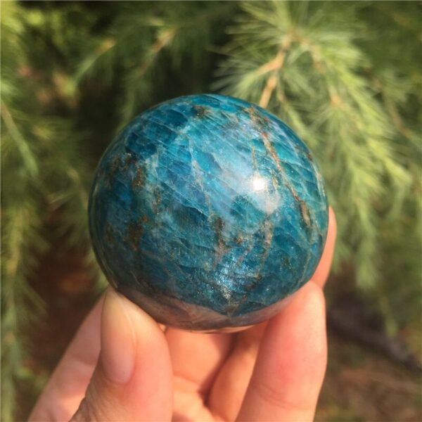 Crystal Healing~Natural blue apatite stone sphere crystal Quartz  Mineral reiki healing ball home decoration gift 50mm