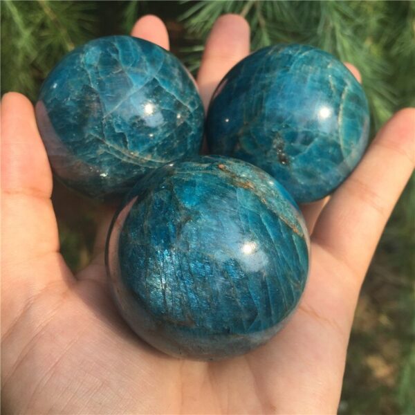 Crystal Healing~Natural blue apatite stone sphere crystal Quartz  Mineral reiki healing ball home decoration gift 50mm