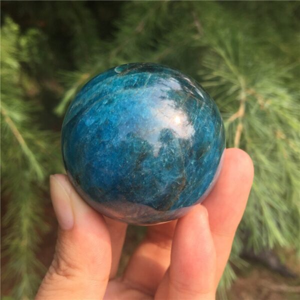 Crystal Healing~Natural blue apatite stone sphere crystal Quartz  Mineral reiki healing ball home decoration gift 50mm