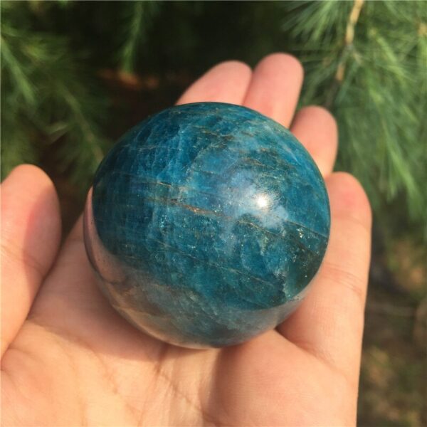 Crystal Healing~Natural blue apatite stone sphere crystal Quartz  Mineral reiki healing ball home decoration gift 50mm