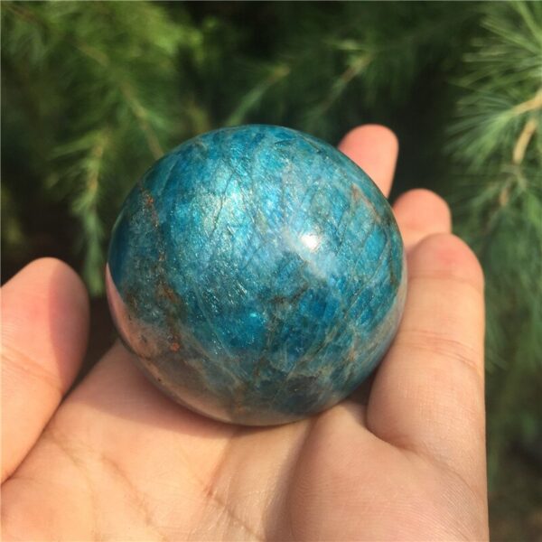 Crystal Healing~Natural blue apatite stone sphere crystal Quartz  Mineral reiki healing ball home decoration gift 50mm