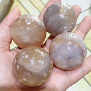 Crystal Healing~Natural cherry blossom agate ball stone sphere crystal reiki healing ball  Chakra Healing  Decorations