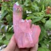 Crystal Healing~Natural crystal cluster Specimen electroplating pink Titanium quartz cluster  Mineral Specimens 1pcs