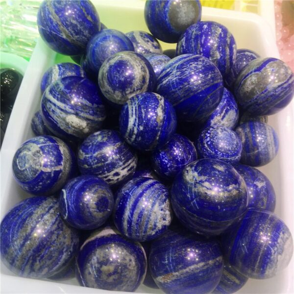 Crystal Healing~Natural crystal mineral lapis lazuli crystal ball stone for home decoration
