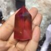 Crystal Healing~Natural crystal  quartz crystal specimen obelisk quartz crystal wand point electroplating red aura quartz Titanium coating 1pc