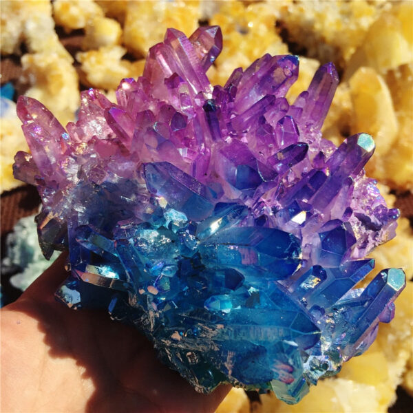 Crystal Healing~Natural crystal quartz rare and beautiful blue-violet pink quartz crystal cluster mineral healing specimen was sent to 1pcs rand