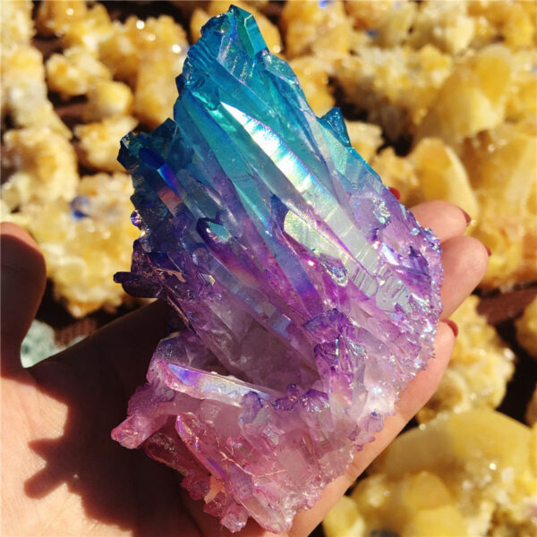 Crystal Healing~Natural crystal quartz rare and beautiful blue-violet pink quartz crystal cluster mineral healing specimen was sent to 1pcs rand