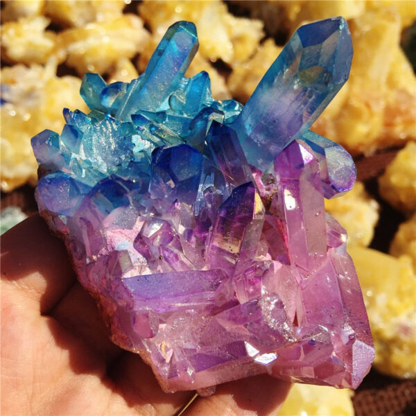 Crystal Healing~Natural crystal quartz rare and beautiful blue-violet pink quartz crystal cluster mineral healing specimen was sent to 1pcs rand