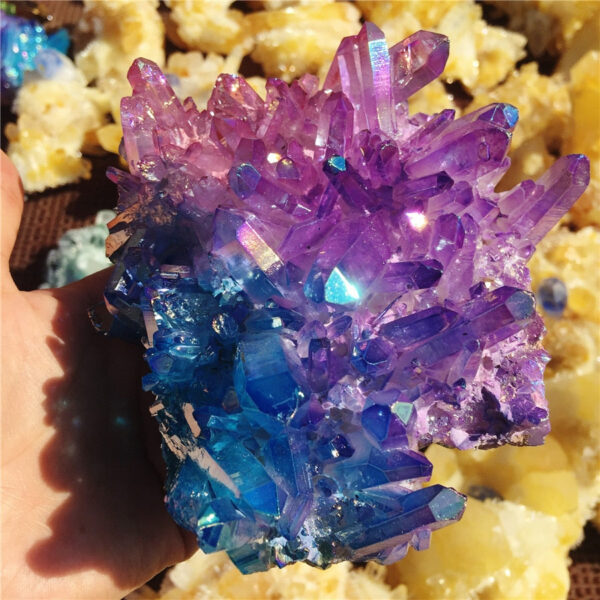 Crystal Healing~Natural crystal quartz rare and beautiful blue-violet pink quartz crystal cluster mineral healing specimen was sent to 1pcs rand