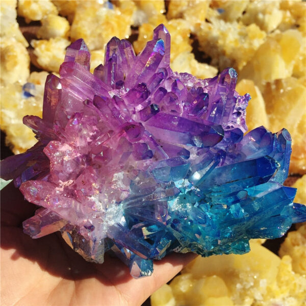 Crystal Healing~Natural crystal quartz rare and beautiful blue-violet pink quartz crystal cluster mineral healing specimen was sent to 1pcs rand