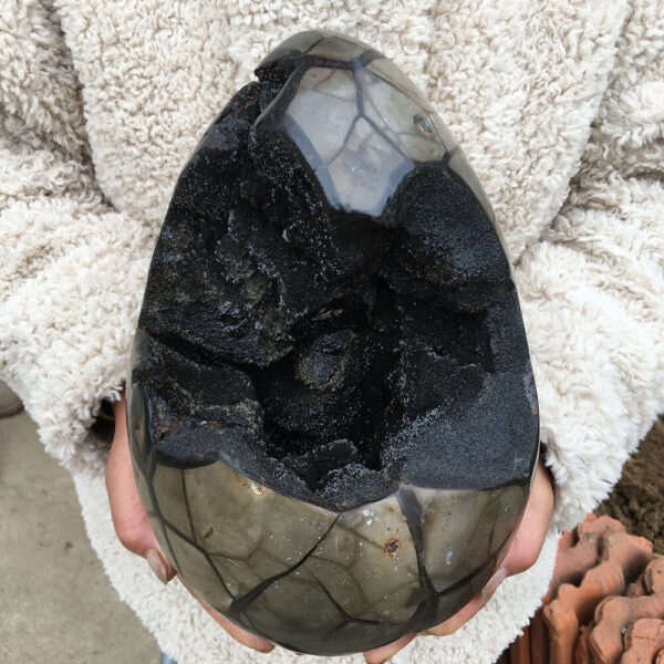 Natural Septarian Geode Dragon Egg Quartz Egg Cluster Crystal Healing Random - Stones