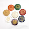 Crystal Healing~Natural stone Seven Chakra Energy carved  circle pendants 7pcs Reiki Stone for Healing Meditation home decoration