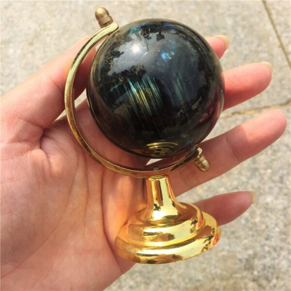Crystal Healing~New arrivals natural Fantasy amethyst crystal labradorite ball tellurion  globe stone Home decoration Fashion  Gift Office 1pcs