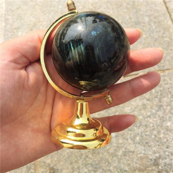 Crystal Healing~New arrivals natural Fantasy amethyst crystal labradorite ball tellurion  globe stone Home decoration Fashion  Gift Office 1pcs
