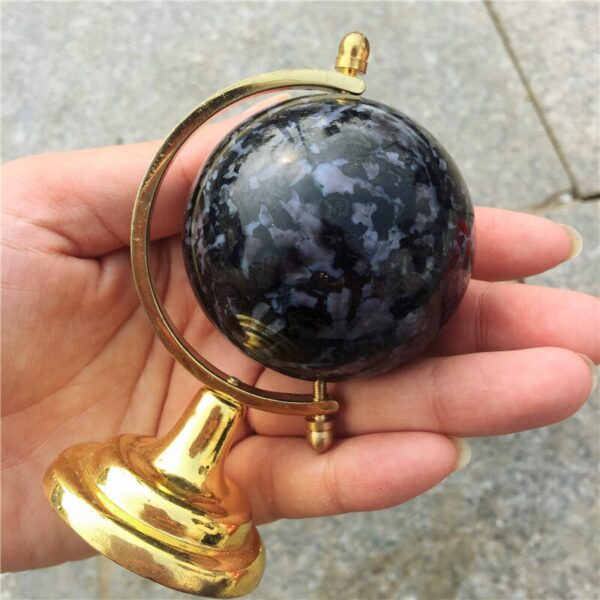 Crystal Healing~New arrivals natural Grey Feldspar Crystal ball tellurion cute globe crystal  stone Home decoration Fashion  Gift Office 1pcs