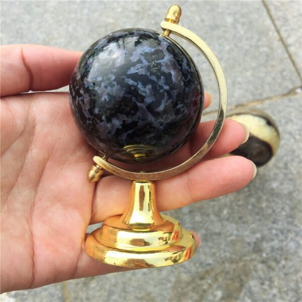 Crystal Healing~New arrivals natural Grey Feldspar Crystal ball tellurion cute globe crystal  stone Home decoration Fashion  Gift Office 1pcs