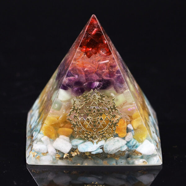 Reiki Pyramid~Orgonite Energy Pyramid Natural Chakra Crystal Stone Emf Protection For Chakra Healing Energy Generator Resin Decorative