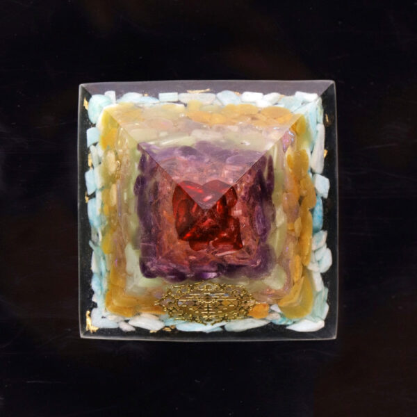 Reiki Pyramid~Orgonite Energy Pyramid Natural Chakra Crystal Stone Emf Protection For Chakra Healing Energy Generator Resin Decorative