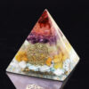 Reiki Pyramid~Orgonite Energy Pyramid Natural Chakra Crystal Stone Emf Protection For Chakra Healing Energy Generator Resin Decorative