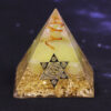 Reiki Pyramid~Orgonite Pyramid 5Cm Symbolizes The Lucky Yellow Crystal Pyramid Energy Converter To Gather Wealth And Prosperity Resin Decor