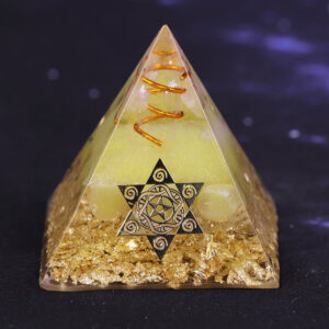 Reiki Pyramid~Orgonite Pyramid 5Cm Symbolizes The Lucky Yellow Crystal Pyramid Energy Converter To Gather Wealth And Prosperity Resin Decor