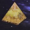 Reiki Pyramid~Orgonite Pyramid 5Cm Symbolizes The Lucky Yellow Crystal Pyramid Energy Converter To Gather Wealth And Prosperity Resin Decor