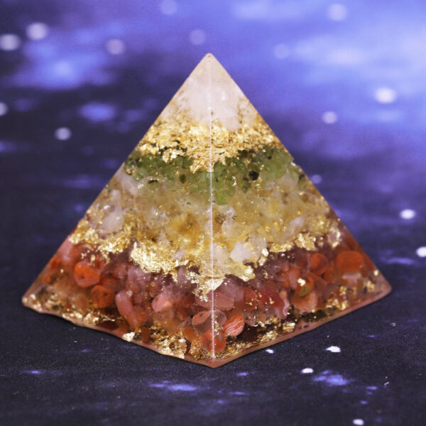 Reiki Pyramid~Orgonite Pyramid Energy Converter Orgone Resin Natural Gravel Stones Balance Healing Jewelry For Female Men Home Decor