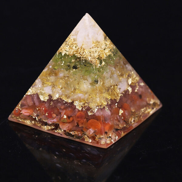 Reiki Pyramid~Orgonite Pyramid Energy Converter Orgone Resin Natural Gravel Stones Balance Healing Jewelry For Female Men Home Decor