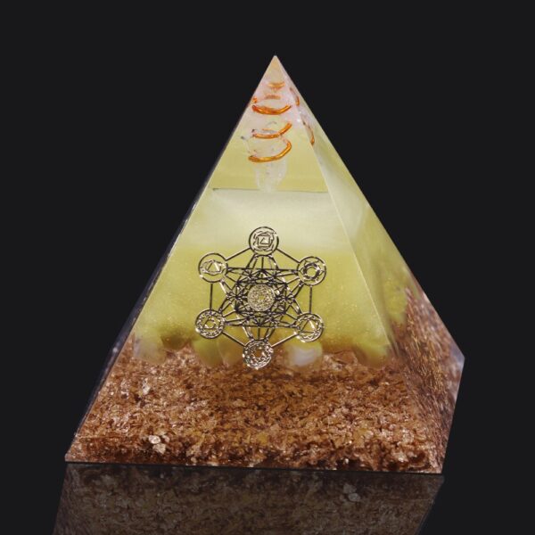 Reiki Pyramid~Orgonite Pyramid sri yantra Yoga Energy Meditation Orgone Pyramid Resin Craft EMF Protection Crystal Pyramid Healing Reiki