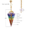 Orgonite® Pendant -Orgonite Reiki Pendulum Natural Stone Amulet Healing 7 Chakra Crystal Energy Meditation Hexagonal Pendanr For Women Jewelry