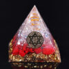 Reiki Pyramid~Reiki Orgonite Red Coral Stone Energy Crystal Rune Pyramid Family Office Home Transfer Decoration Chakra Jewelry Pyramid