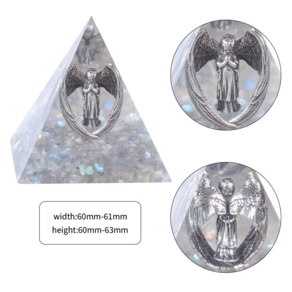 Resin Orgone Pyramid With Metal Guardian Angel And Tumbled Stones Orgonite Energy Generator For Protection Reiki Home Decor