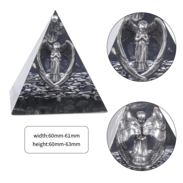 Resin Orgone Pyramid With Metal Guardian Angel And Tumbled Stones Orgonite Energy Generator For Protection Reiki Home Decor