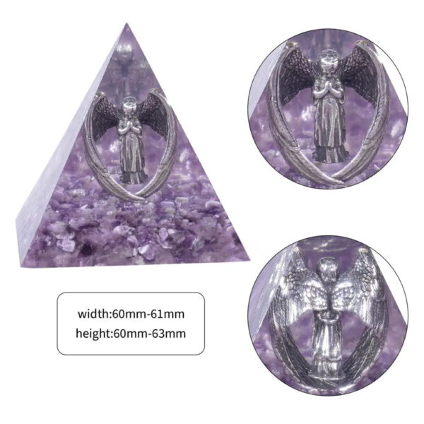 Resin Orgone Pyramid With Metal Guardian Angel And Tumbled Stones Orgonite Energy Generator For Protection Reiki Home Decor