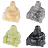 1.5''Healing Gem Stone Laughing Buddha Statue Figurine,Hand Carved Amulet Pocket Stone for Feng Shui Home Decoration