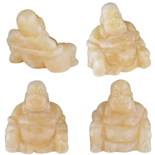1.5''Healing Gem Stone Laughing Buddha Statue Figurine,Hand Carved Amulet Pocket Stone for Feng Shui Home Decoration