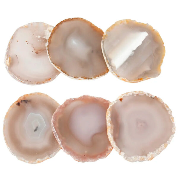 1Lot (6Pc) Agate Slices Crystal Slices Geode Stone Slab Cards for Home Decor Jewelry Making 1.5"-2.3"