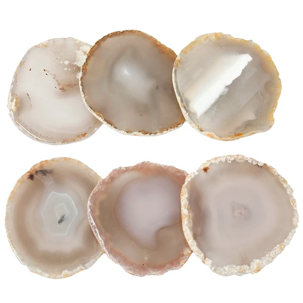 1Lot (6Pc) Agate Slices Crystal Slices Geode Stone Slab Cards for Home Decor Jewelry Making 1.5"-2.3"