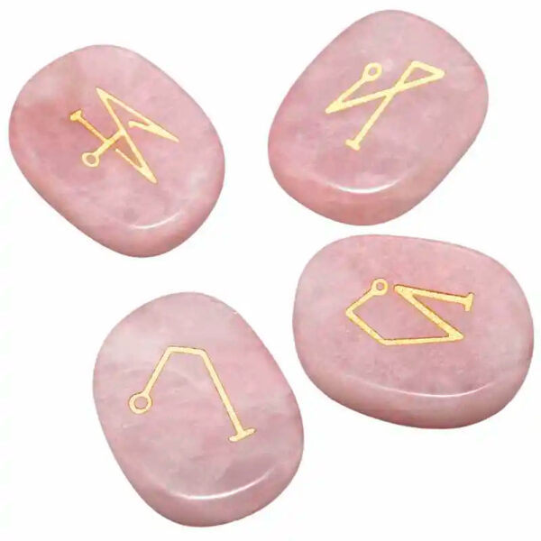 4Pc/Set Healing Reiki Crystal Engraved Usui/Triangle/Angel/Tarot Symbols Oval Palm Stone Worry Stone