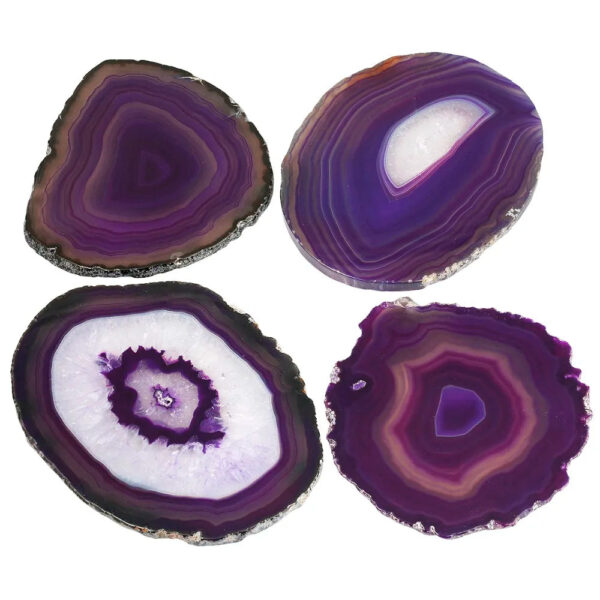 Agate Slices Geode Stone,Beverage Coasters Cup Mat,Irregular Shape Decor Crystals Collection