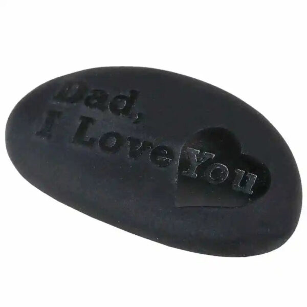 Engraved Stone Black Stone Polished Stone Tumbled stone Mom/Dad I Love You