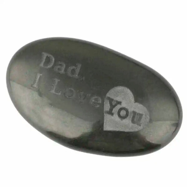Engraved Stone Black Stone Polished Stone Tumbled stone Mom/Dad I Love You