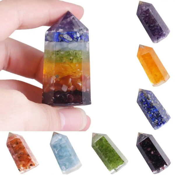 Healing Crystal Wands Polished Tumbled Stone Points 6 Faceted Reiki Chakra Meditation Therapy Decor 2 Inches