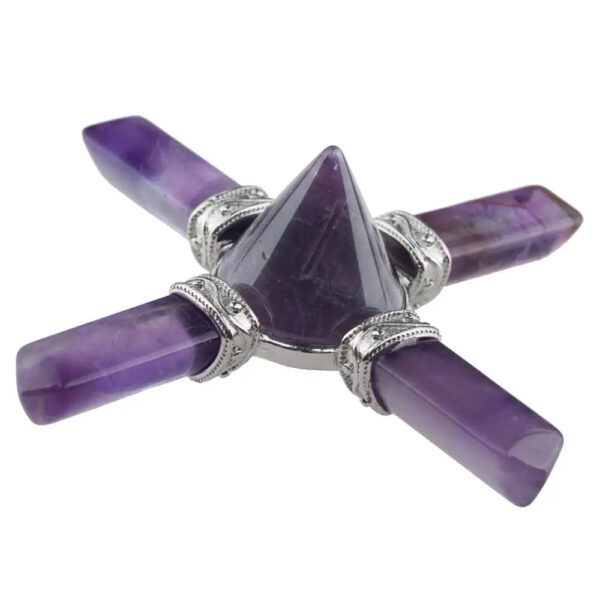 Healing Natural Crystal Stone Orgonite Pyramid 4 Points Energy Generator for Reiki Chakra Balancing Meditation