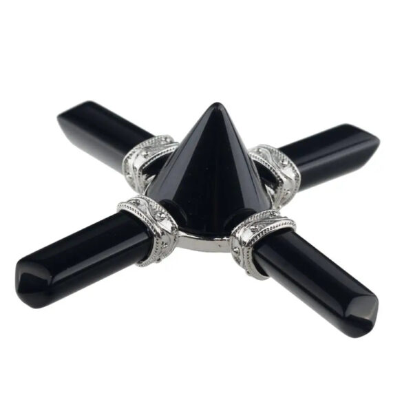 Healing Natural Crystal Stone Orgonite Pyramid 4 Points Energy Generator for Reiki Chakra Balancing Meditation